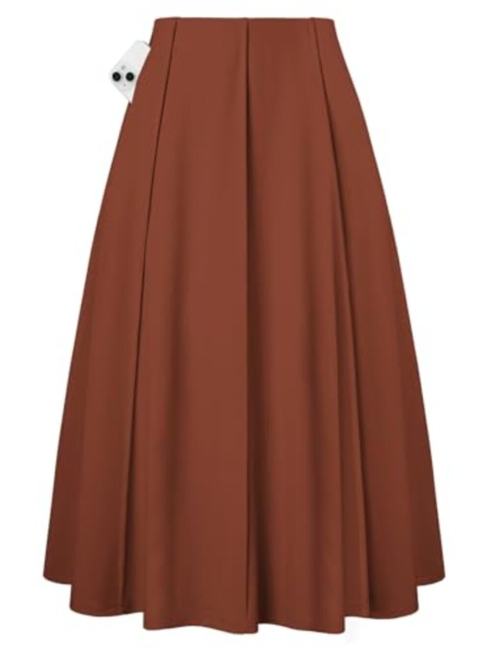 Women's High Waisted Midi Flared A-Line Skirt with Pockets
